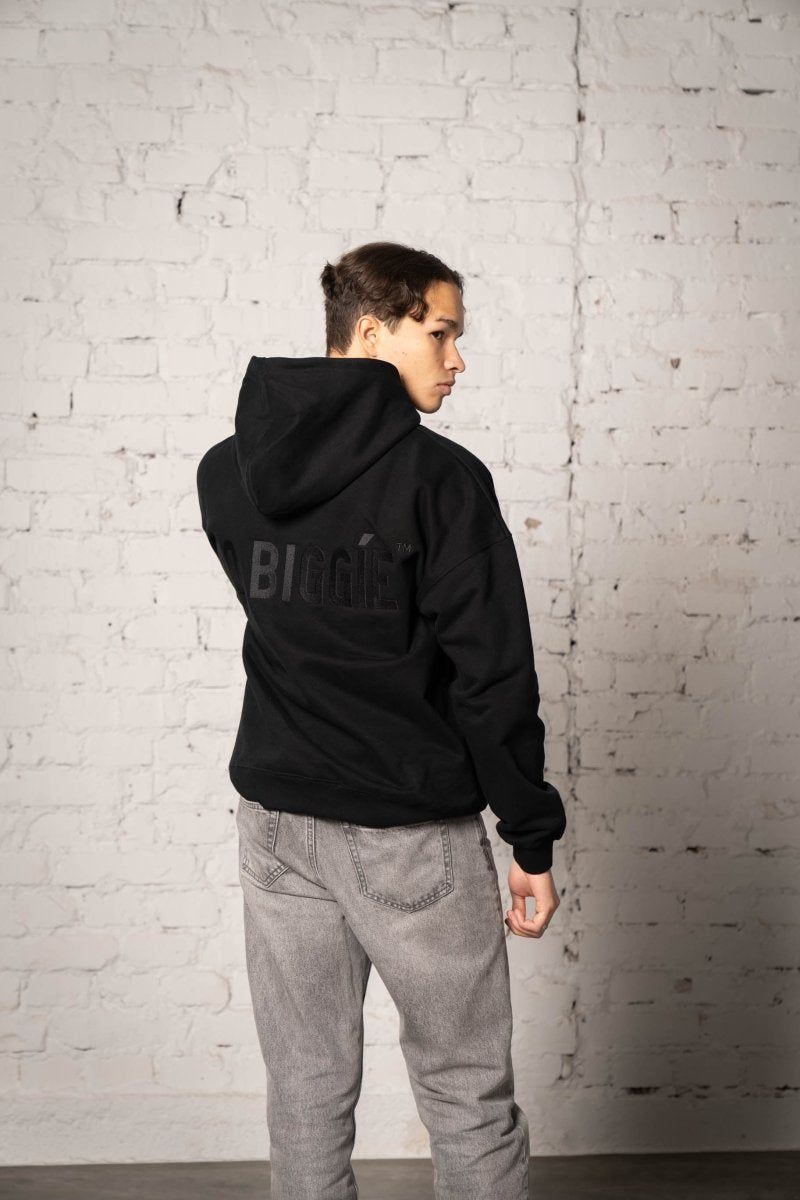 004 Oversized Hoodie (Black Drop) | No Biggie Clothing