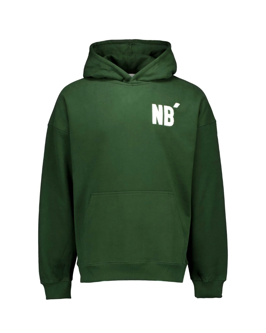 004 oversized hoodie forest green front