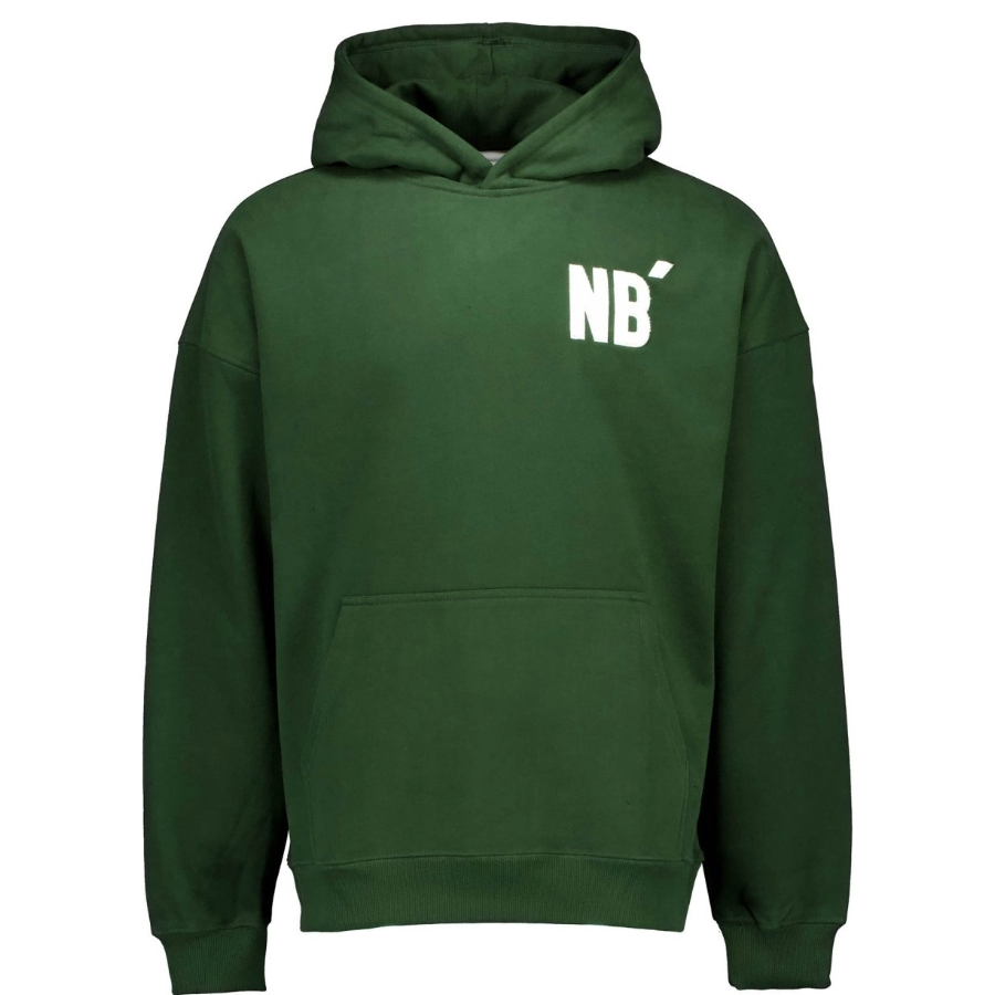 004 oversized hoodie forest green front