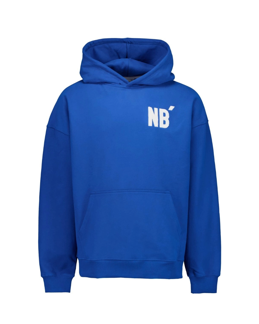 004 oversized hoodie ocean blue front