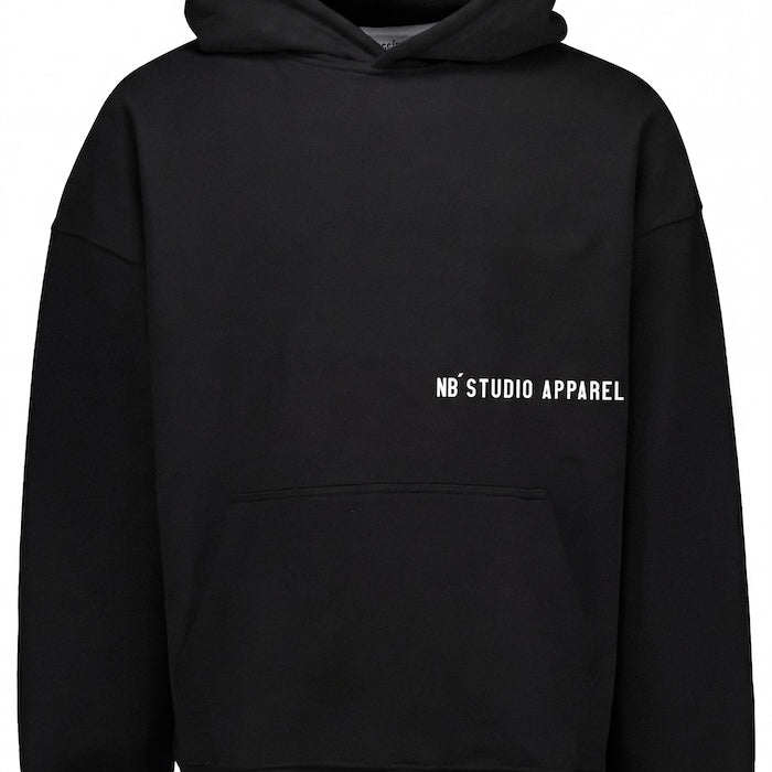 004 Oversized Hoodie Black Front