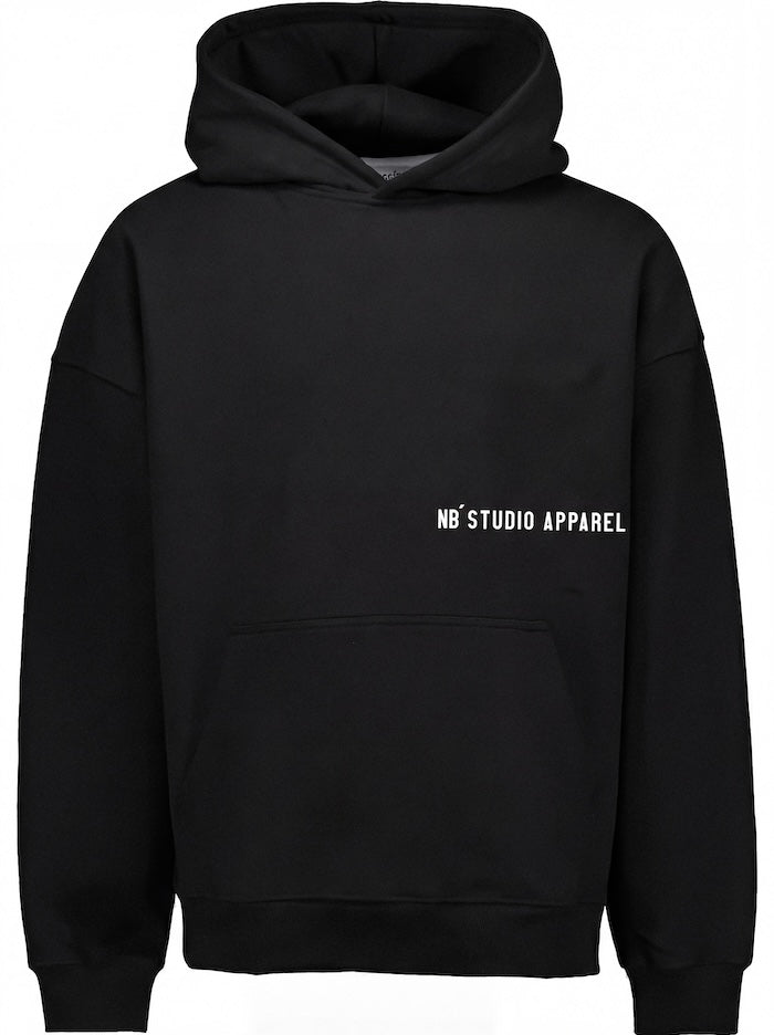 004 Oversized Hoodie Black Front