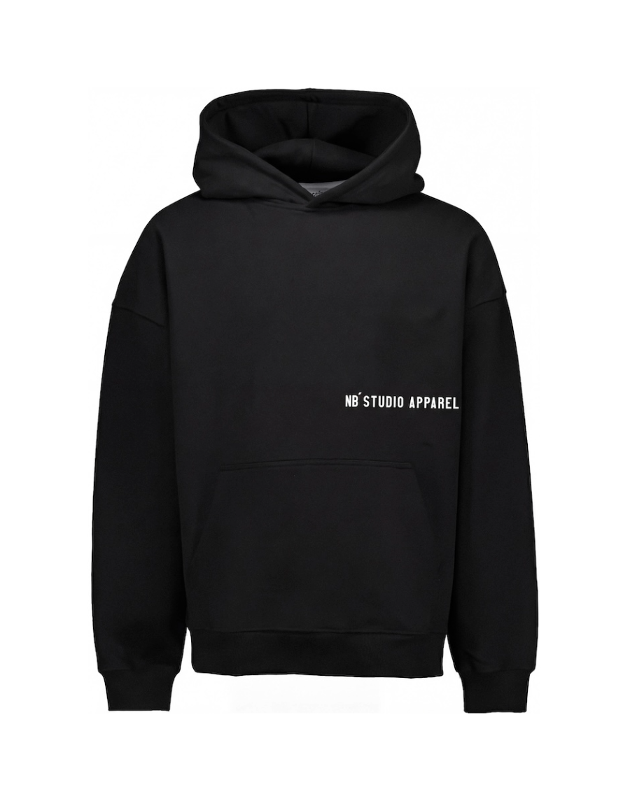 004 Oversized Hoodie Black Front