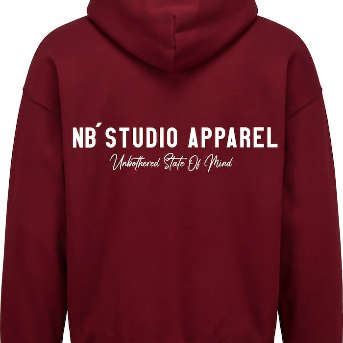 004 Oversized Hoodie Burgundy Back
