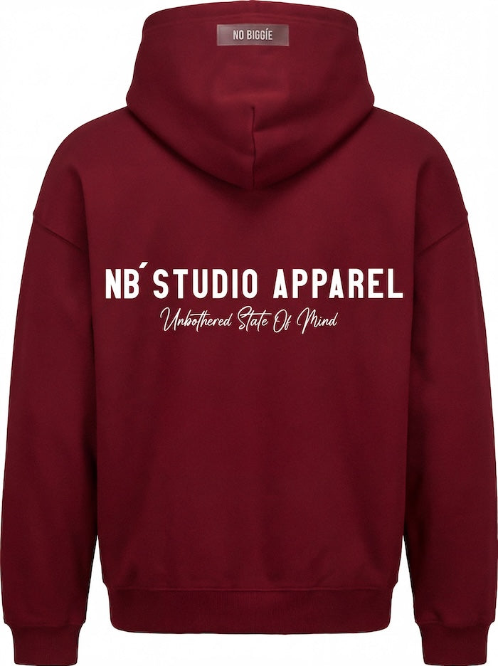 004 Oversized Hoodie Burgundy Back