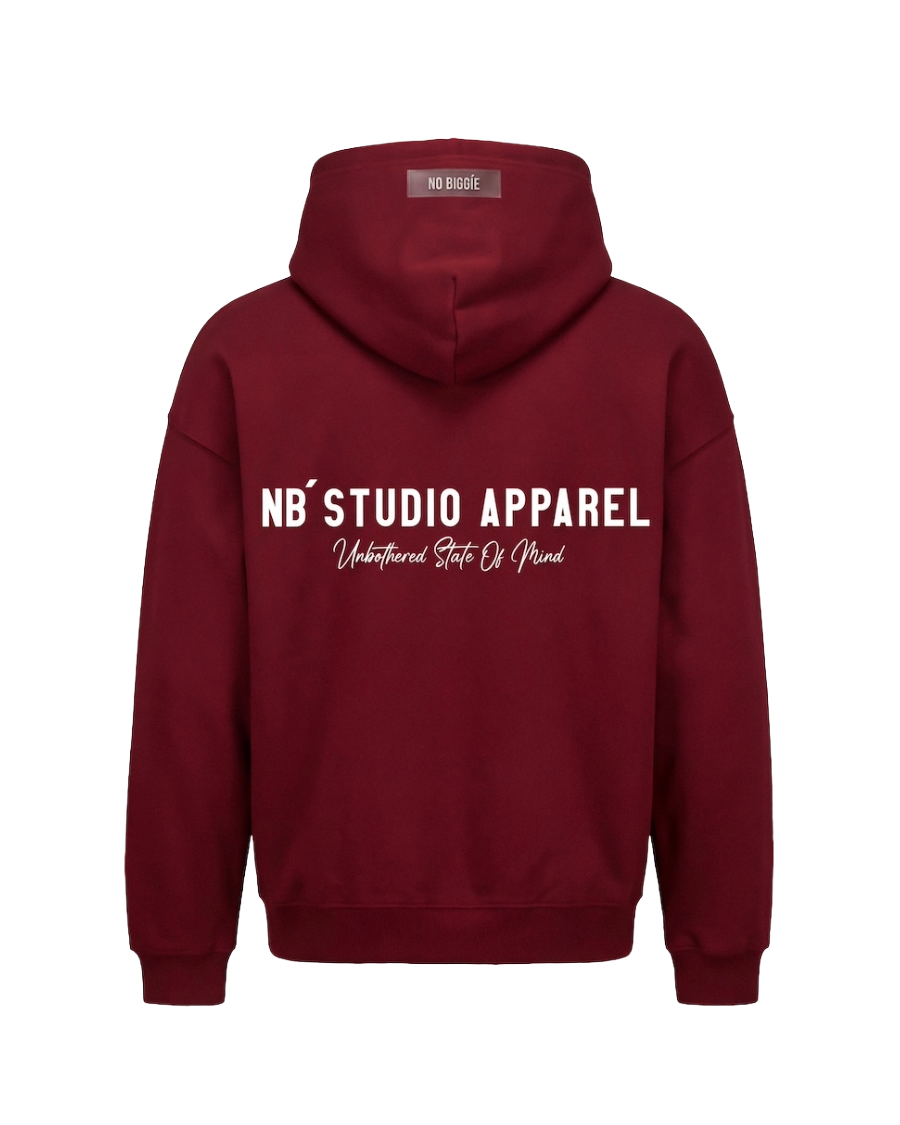 004 Oversized Hoodie Burgundy Back
