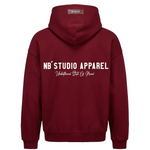 004 Oversized Hoodie Burgundy Back