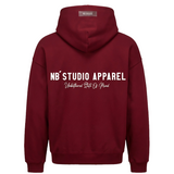 004 Oversized Hoodie Burgundy Back
