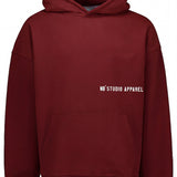 004 Oversized Hoodie Burgundy Front
