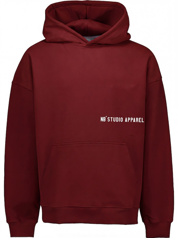 004 Oversized Hoodie Burgundy Front
