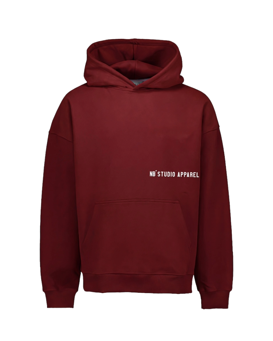 004 Oversized Hoodie Burgundy Front
