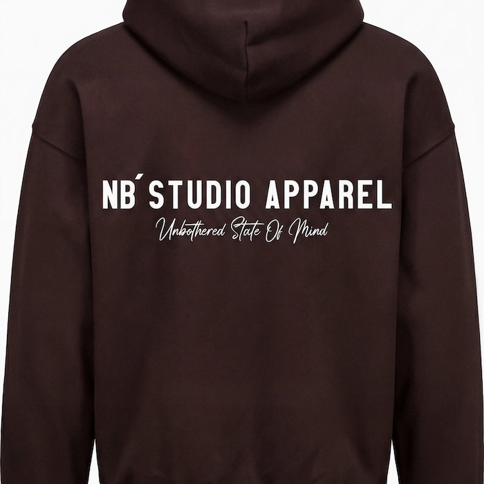 004 Oversized Hoodie Dark Brown Back