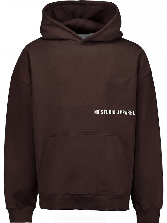 004 Oversized Hoodie Dark Brown Front